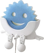 Cute Hanging Sponge Holder,Smiley Face Sponge Holder with Drainage Keeps Your Sponge Dry & Smiling,For Scrub Daddy Holder,Spac-Saving & Quick Drying Sponge Storage Organizer (white)