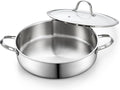Cooks Standard 5.5-Quart Multi-Ply Clad Stainless Steel Deep Sauté Pan, 12-inch Frying Pan, Large Skillet with Lid Chef Induction Cookware, Stay-Cool Handle
