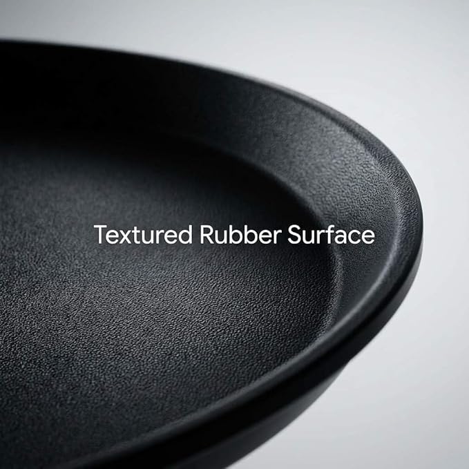 QWORK 16-Inch Round Non-Slip Serving Trays – 4 Pack Rubber Surface Plastic Tray Set for Restaurant, Café & Bar