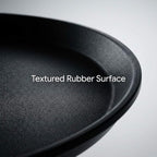QWORK 16-Inch Round Non-Slip Serving Trays – 4 Pack Rubber Surface Plastic Tray Set for Restaurant, Café & Bar