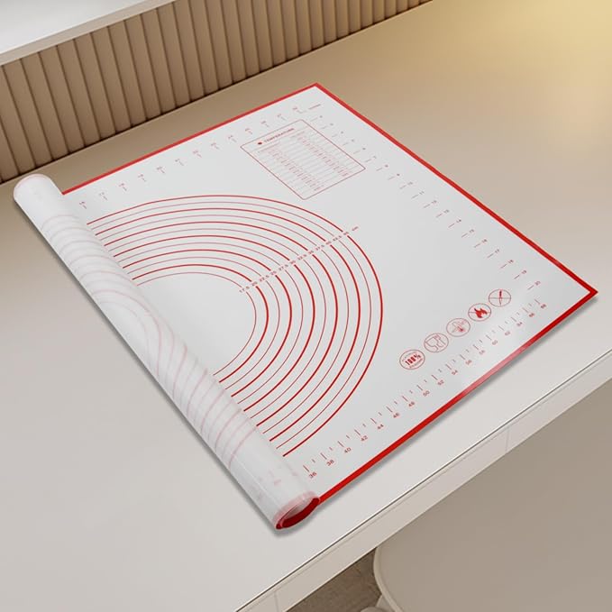 Dough Mat Pastry Silicone Baking Mats 32x24" Red for Rolling Dough Kneading Sheet Sourdough Bread Baking Supplies 0.45mmT