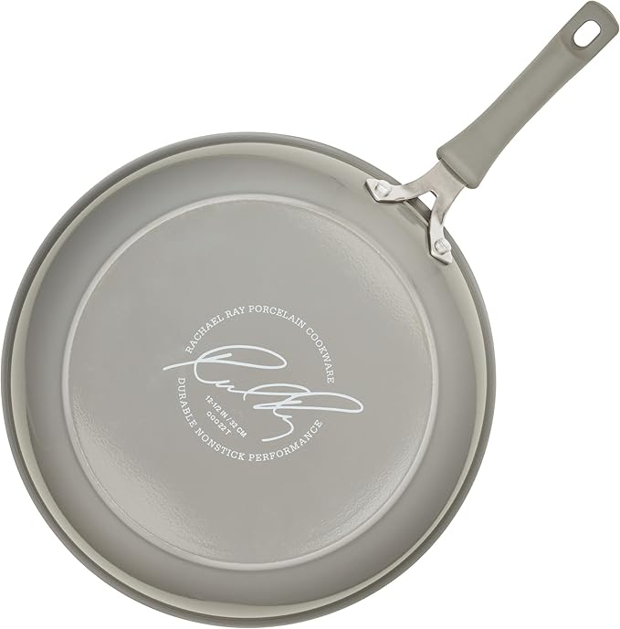 Rachael Ray Cook + Create Nonstick Frying Pan/Skillet, 12.5 Inch, Gray
