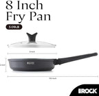 THE ROCK SOHO 8-Inch Non Stick Frying Pan with Lid – Nothing Sticks, Never Warps, Lasts Longer, Healthy Skillet with Heat-Resistant Handle, PFOA Free, Dishwasher Safe, Black