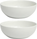 Gibson Home Extra Large Serving Bowls Set of 2-100 oz 10-Inch White Porcelain Salad Bowl Set, Stackable Ceramic Kitchen Bowls, Dishwasher & Microwave Safe
