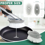 Soap Dispensing Dish Brush Refills, 6 Pack Dish Brush Replacement Head for Steel Soap Dispensing Dish Brush