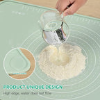 Silicone Pastry Mat 20"*16" Extra Thick Non Stick Baking Mat Food Grade Silicone Dough Rolling Bake Mat with Edge Heightening Green