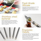 Kitchen Utensil Set-Silicone Cooking Utensils-33 Kitchen Gadgets & Spoons for Nonstick Cookware-Silicone and Stainless Steel Spatula Set-Best Kitchen Tools, Useful Pots (Khaki)