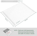 HANZENMA Roll Up Dish Drying Rack Over The Sink Kitchen Roll Up Sink Drying Rack Multipurpose Foldable Sink Drying Mat, Heat-Resistant, Anti-Slip & Anti-Rust Dish Rack for Kitchen, 20.5" x 13", White