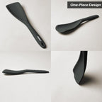 Cooking Spoon for Nonstick Cookwares, VOVOLY Silicone Spoon for Mixing, Scoop, and Scrape,Seamless Design, 12.6'', 2 Pack, Black