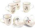 LEHAHA Farmhouse Coffee Mugs Set,16 OZ Animal Large Ceramic Mugs with Handle, Set of 6, Christmas Porcelain Cups for Coffee, Tea, Cocoa, Office and Home Use, Practical Gift, Assorted Design