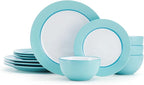 Pfaltzgraff Grayson Teal 12 Piece Dinnerware Set, Service for 4