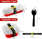 100 Pack Red Mini Aluminum Foil Loaf Pans with Lids 50Pcs 6.8oz and50Pcs 10oz, Spoons & Sealing Stickers Included Ideal for Baking, Storage & Gifting Dessert (100PCS RED)