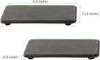 NiuYichee 2 Pcs Water Absorbing Stone Trays, Kitchen/Bathroom Sink Soap Dish, Diatomite Tray Used for Hand Soap & Cosmetic Bottles in The Modern Home, 3.15" W x 6.3" L, Dark Gray