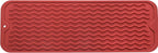 MicoYang Silicone Dish Drying Mat for Multiple Usage,Easy clean,Eco-friendly,Heat-resistant Silicone Mat for Kitchen Counter,Sink,Bar,Bottle,or Cup Red M 17 inches x 6 inches
