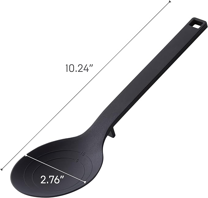 Yamazaki Home Tower Silicone Kitchen Spoon, Hygenic With Integrated Tool Rest, Floating Clean Design - Silicone