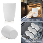 Wrova Wheat Straw Cups Set of 6 Good Alternative to Plastic Cups Reusable 12 oz Unbreakable Drinking Cup Reusable Dishwasher Safe Water Plastic Kitchen Glasses - White