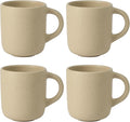 Bloomhouse - Two Time Oprah's Favorite Things Winner - Corsica Clay 4-Piece Mug Set – Cappuccino Cream Stoneware Coffee & Tea Cups, Durable Ceramic Drinkware