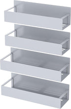 4 Pack Magnetic Spice Storage Rack Organizer for Refrigerator and Oven, Gray Fridge Organizers and Storage
