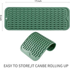 MicoYang Silicone Dish Drying Mat for Multiple Usage,Easy clean,Eco-friendly,Heat-resistant Silicone Mat for Kitchen Counter,Sink,Bar,Bottle,or Cup Green M 17 inches x 6 inches