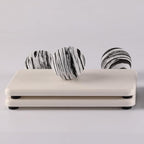 NiuYichee 2 Pcs Water Absorbing Stone Trays, Kitchen/Bathroom Sink Soap Dish, Diatomite Tray Used for Hand Soap & Cosmetic Bottles in The Modern Home, 3.15" W x 6.3" L, White
