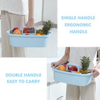 Large Cleaning Supplies Caddy Portable Shower Basket Supply Organizer with Handle Plastic Bucket Tool Storage for Bathroom, Bedroom, Kitchen, College Dorm, Garden, Blue