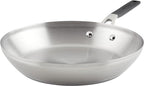 KitchenAid 71025 Stainless Steel Frying Pan/Skillet, 12 Inch - Brushed Stainless Steel