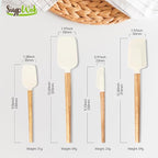 Silicone Spatula Set, Food Grade Rubber Spatula-4 Piece Nonstick Rubber Spatulas, Spoonula, Jar Scraper for Cooking, Baking, Mixing, Frosting - Heat Resistant Up to 600°F (4 Pcs Spatula White)