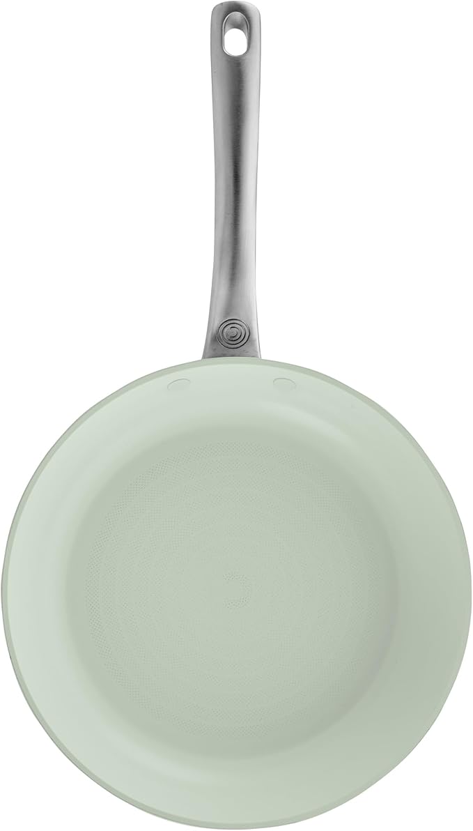 Circulon Halo with LaserDefense Ceramic Nonstick 10 Inch and 12 Inch Frying Pans with Lids, Made without PFAS, Compatible with All Stovetops, Dishwasher and Oven Safe, 4 Piece Cookware Set - Sage