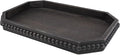 Hrastany Wood Rustic Serving Tray with Beads, Farmhouse Vintage Black Decorative Tray for Table Centerpiece, Christmas Wedding Halloween Home Decor