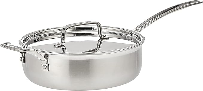 Cuisinart MCP33-24HN MultiClad Pro Stainless 3-1/2-Quart Saute with Helper and Cover Skillet, 3.5-Quart, Sauté Pan w/Helper & Cover