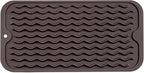 MicoYang Silicone Dish Drying Mat for Multiple Usage,Easy clean,Eco-friendly,Heat-resistant Silicone Mat for Kitchen Counter or Sink,Refrigerator or Drawer Liner Coffee S 12 inches x 6 inches
