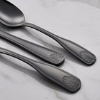 20-Piece Matte Black Flatware Set for 4, 18/0 Stainless Steel Cutlery Set with Shell Design, Dishwasher-Safe Silverware for Dinner Party, Holiday & Daily Use
