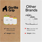 GORILLA GRIP BPA-Free Reversible Kitchen Cutting Board Set of 3 US Designed, Nonporous, Juice Grooves Catch Liquid, Slip Resistant Border, Dishwasher Safe Large Food Chopping Boards, Lime Orange Lemon