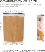 Vtopmart Extra Large Tall Airtight Food Storage Containers, 4 Pieces 5.9qt/6.5L Plastic PBA Free Kitchen Pantry Canister for Spaghetti, Flour and Baking Supplies, with 24 Labels, Black