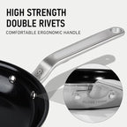5 Ply Ceramic Non Stick Frying Pans - 12 Inch Stainless Clad Nonstick Skillet, Non-Toxic PTFE PFOA & PFAS Free, Induction Ready Oven Safe up to 650°F, Professional Even Heating Cookware