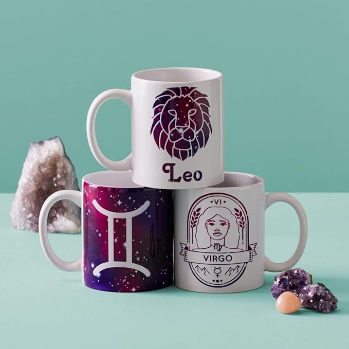 Cricut Beveled Blank, Ceramic-Coated, Dishwasher & Microwave Safe Mug to Decorate, Mug Press & Infusible Ink Compatible,12 Oz Sublimation, Ideal for Crafts and Printing, 6 Count, White