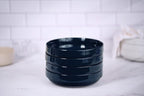 KooK Ceramic Large Pasta Bowls, Microwave and Dishwasher Safe, Great for Soups and Salads, Shallow Serving Bowls, Glossy Porcelain, 47 oz, Set of 4, Navy Blue