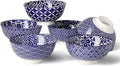 Metahom Blue and White Bowls, Ceramic Dessert Bowls 10 Oz, Porcelain Bowl Set for Ice Cream, Decorative Bowls for Snack Soup Condiments, Side Dishes, Set of 6