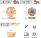 Selamica Ceramic Plates and Bowls Sets,12 Pieces Dinnerware Sets for 4,Scratch Resistant Dish Set,Dishwasher & Microwave Safe, Maillard