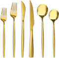 Astercook Silverware Set 48-Piece Gold Flatware Set with Steak Knives Food-Grade Stainless Steel Cutlery Set for 8 Mirror Polished Utensils Set for Home Kitchen Restaurant Valentine's Gift