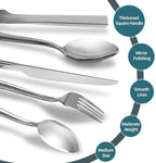 Silverware Set for 8, Briout 40 Piece Flatware Cutlery Set Stainless Steel Luxury Square Tableware Thick Knife Fork Spoon for Home Kitchen Restaurant Wedding, Mirror Polished, Dishwasher Safe
