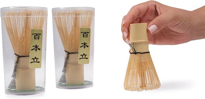 Matcha Whisk Set – 3 Bamboo Chasen Whisks (80, 100, 120 Prongs) | Traditional Japanese Matcha Tea Whisk Kit for Latte, Green Tea & Ceremony