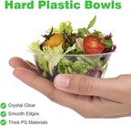 MOACOCK 100 Pack Small Clear Plastic Bowls, 12oz Hard Disposable Salad Bowls, Disposable Bowl for Party Serving, Ice Creams, Desserts, Catering, Special Events