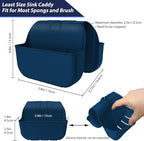 Sponge Holder for Kitchen Sink, Silicone Sink Saddle Caddy Organizer Rack, Sponges Holder Over Faucet, Hanging Kitchen Organizer Accessories Rack Basket - Navy Blue