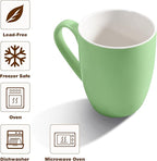 Urbanstrive 16 oz Large Coffee Mugs Set of 6 Ceramic Coffee Mug White Coffee Cups Tea Cups Idea Gift for Women Men House Warming Gifts New Home Office, Mint Green 6 Pack