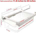 URALFA Fridge Drawer Organizer, Adjustable Refrigerator Drawers for Fruit and Vegetable, Pull Out with Handle, Shelf Holder Storage Box, Fit for Fridge Shelf Under 1.1"