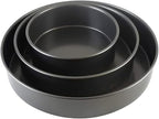 Chicago Metallic Professional 3-Piece Round Cake Pan Set of 6, 8, 10 inch Premium Nonstick Bakeware, Heavy-Weight Carbon Steel for Even Baking, Perfect for Layer Cakes