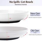 WROSWT No Spill Cat Bowls,Cat Food Bowl,Anti Whisker Fatigue Healthy Ceramic Cats Dishes Set for Indoor Cats,Shallow Wide Kitten Plates for Food and Water,Non-Slip Silicone Bottom,6 Pack