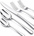 60 Piece Silverware Set for 12, Premium Stainless Steel Flatware Set, Eating Utensil Sets with Steak knives, Cutlery Tableware Service Include Fork Knife Spoon Set, Mirror Polished