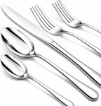 60 Piece Silverware Set for 12, Premium Stainless Steel Flatware Set, Eating Utensil Sets with Steak knives, Cutlery Tableware Service Include Fork Knife Spoon Set, Mirror Polished